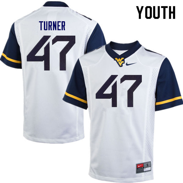 Youth #47 Joseph Turner West Virginia Mountaineers College Football Jerseys Sale-White